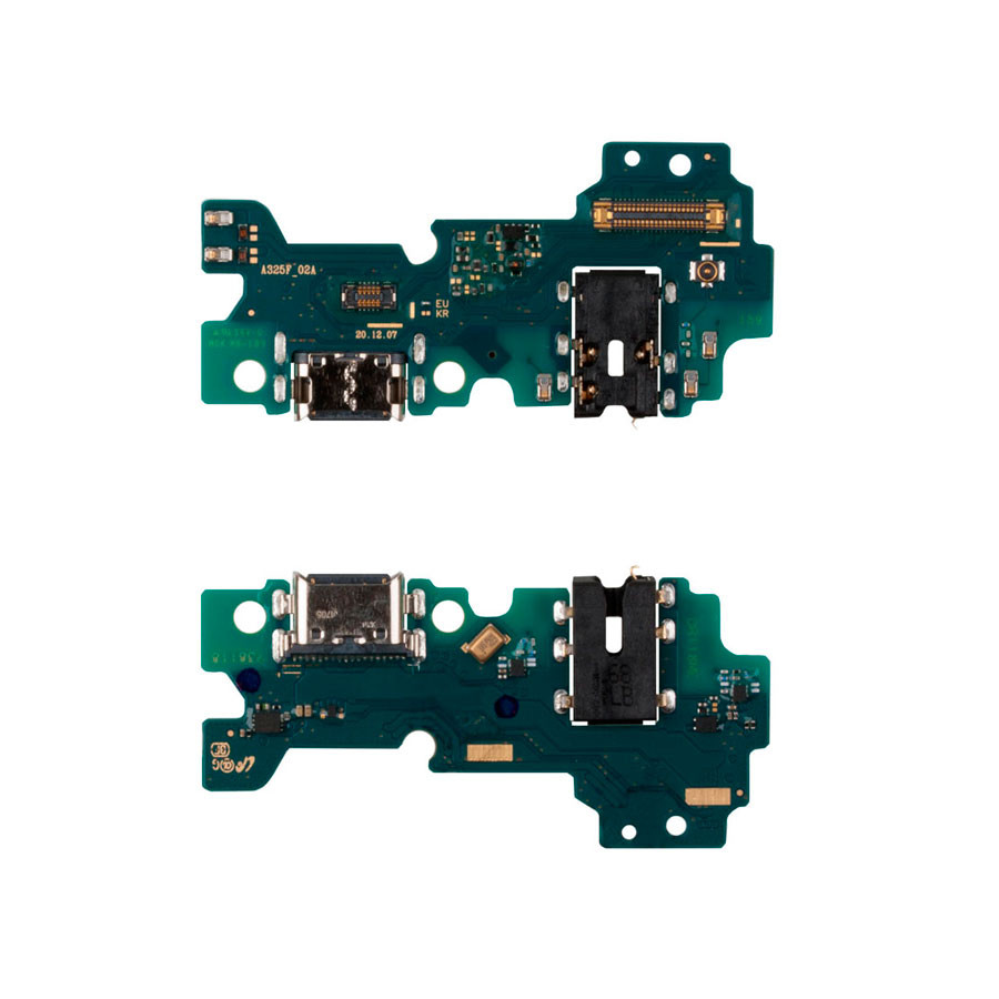 Шлейф для Samsung A325F (A32 4G) плата на системный разъем/разъем гарнитуры/микрофон - Премиум