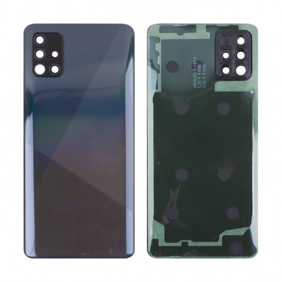 Задняя крышка для Samsung A515F (A51) Черный - Премиум