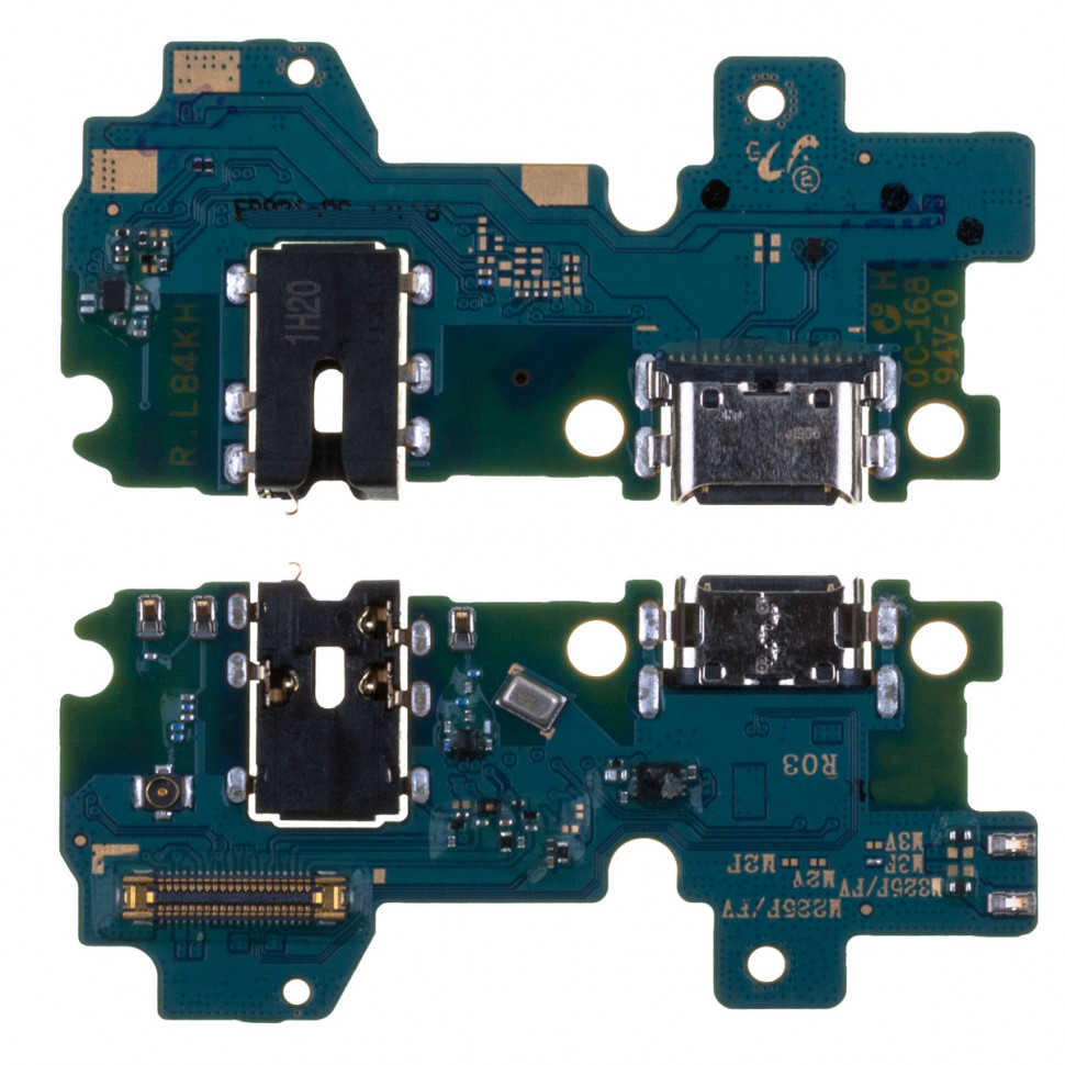 Шлейф для Samsung M325F/M225F (M32/M22) на системный разъем/разъем гарнитуры/микрофон - Премиум