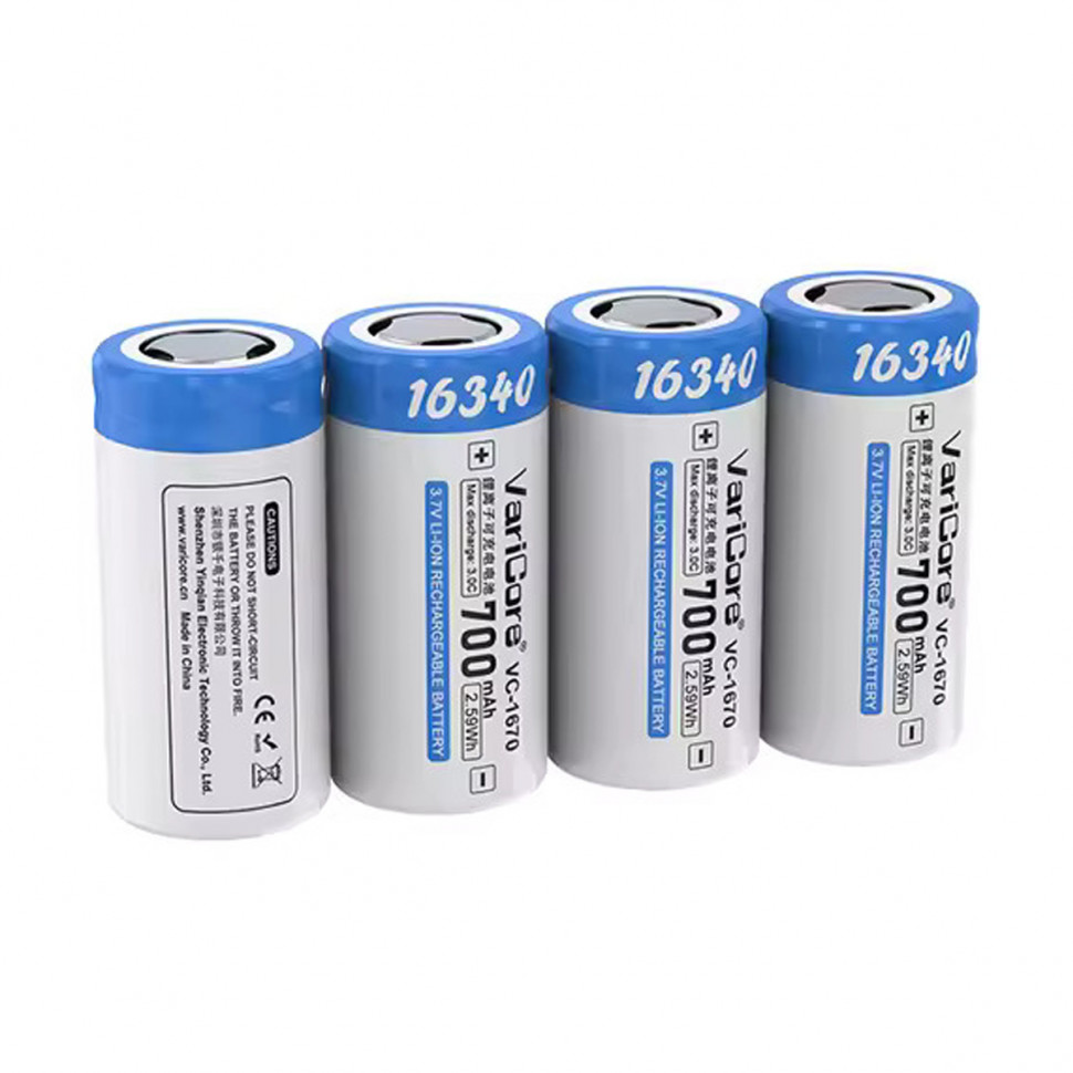 Аккумулятор 16340 VariCore 3.7V 700 mAh 1.5A