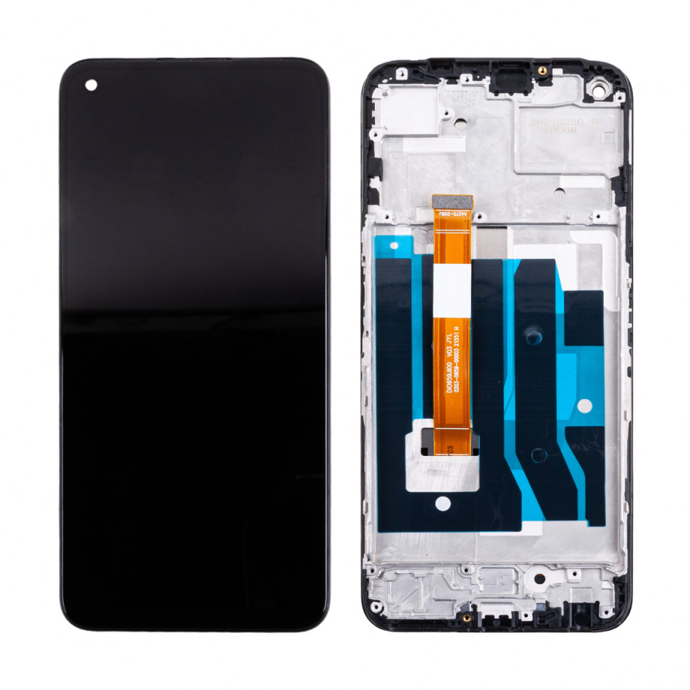 Дисплей с рамкой для Realme 9 5G Черный Оригинал
