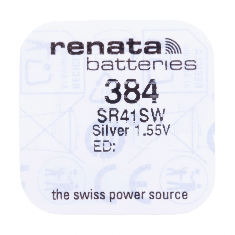 Батарейка 384/SR41SW Renata Silver 1.55V