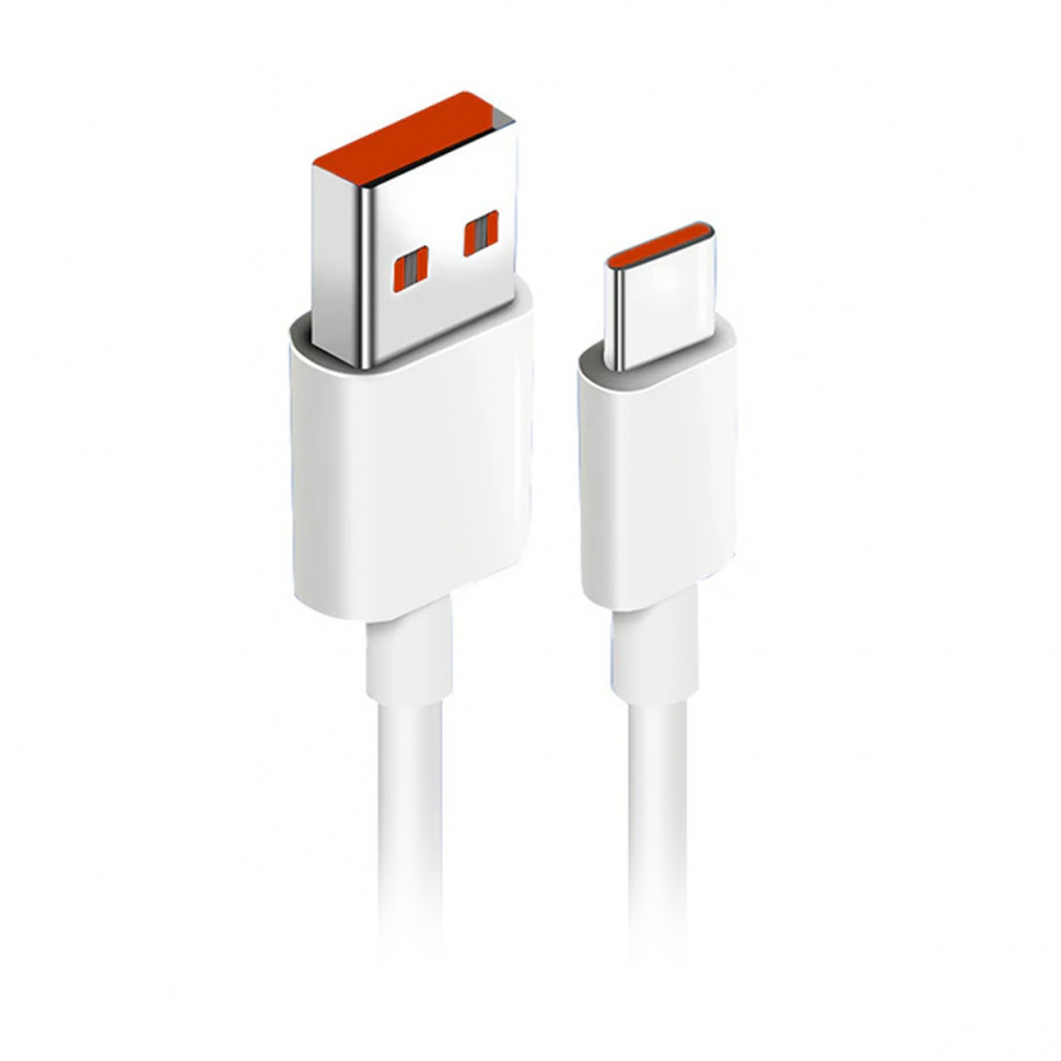 Кабель USB - Type-C для Xiaomi (6A, 120W, чип Turbo Charge) (тех.упак.) Белый Оригинал