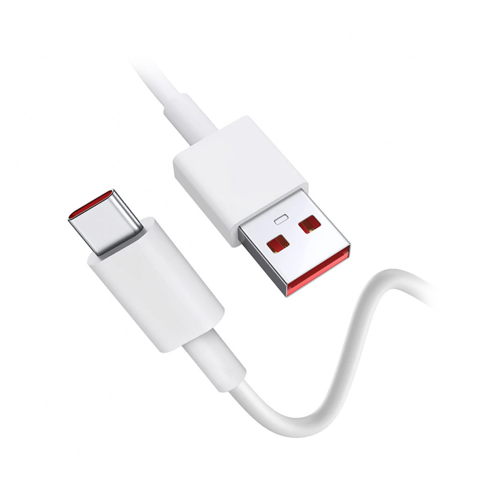 Кабель USB - Type-C для Xiaomi (6A, 120W, чип Turbo Charge) (тех.упак.) Белый Оригинал