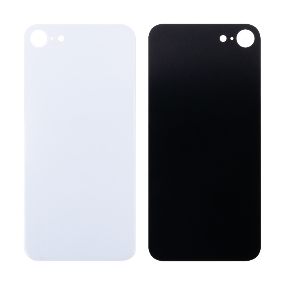 Задняя крышка для iPhone SE 2020 Белый (стекло, широкий вырез под камеру, логотип) - Премиум
