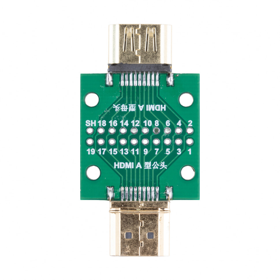 Разъем HDMI (штекер-гнездо) на плате (20 pin, 2,54 мм)