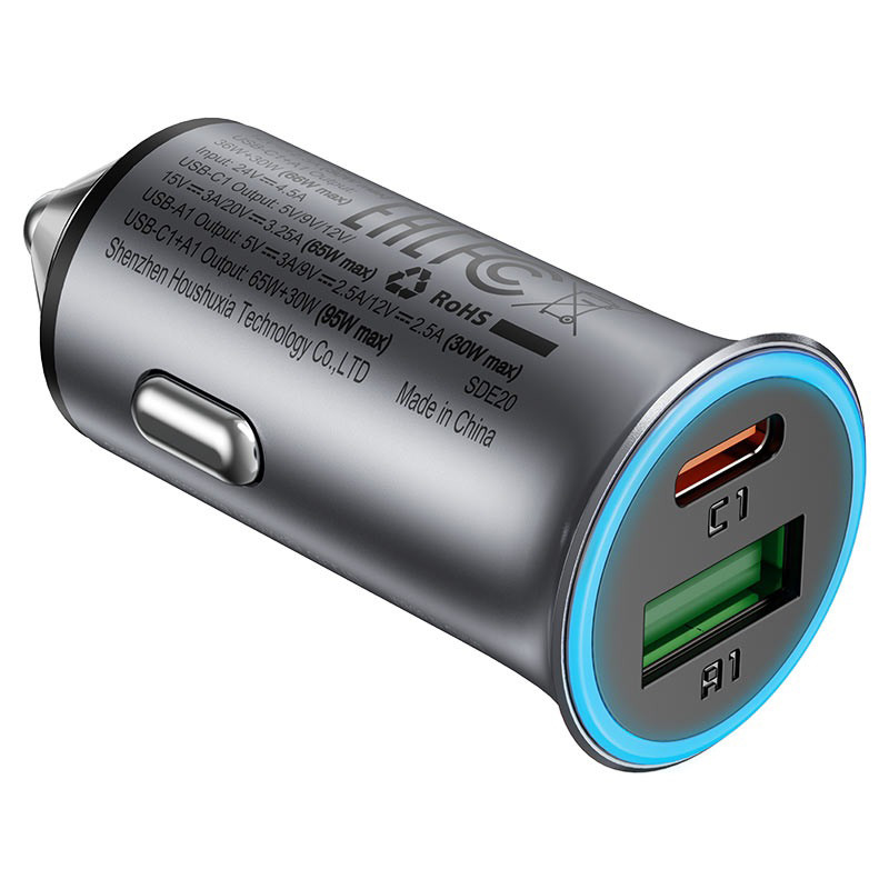АЗУ USB/Type-C Acefast B16 (95W, QC3.0, PD, 1Type-C, 1USB) Серый