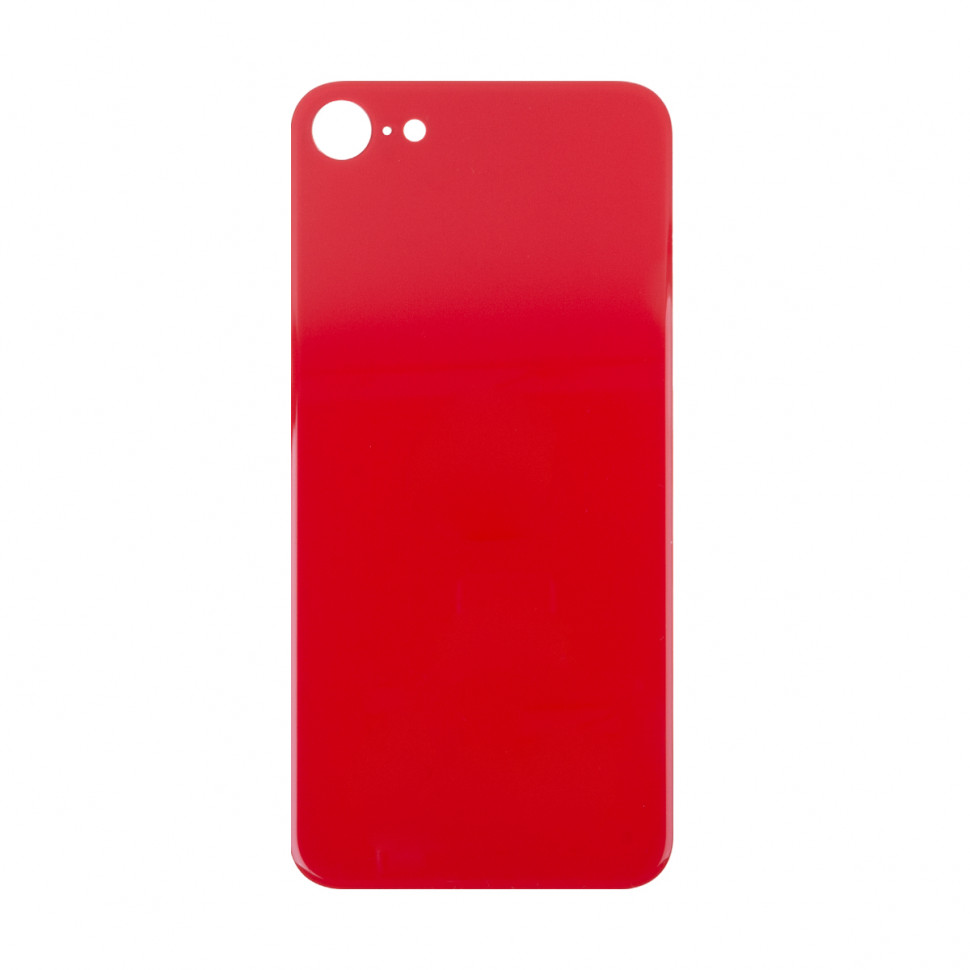 Задняя крышка для iPhone SE 2020 Красный (стекло, широкий вырез под камеру, логотип) - Премиум
