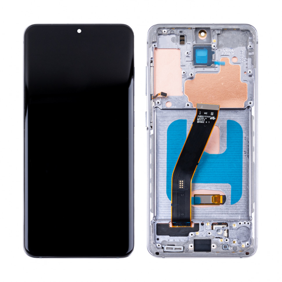 Дисплей с рамкой для Samsung G980F (S20) Серый OLED (Full Size)