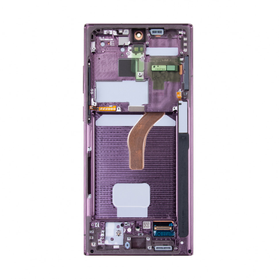 Дисплей с рамкой для Samsung S908B/S9080 (S22 Ultra) Бордовый Оригинал (SP)