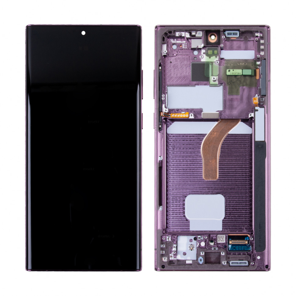 Дисплей с рамкой для Samsung S908B/S9080 (S22 Ultra) Бордовый Оригинал (SP)