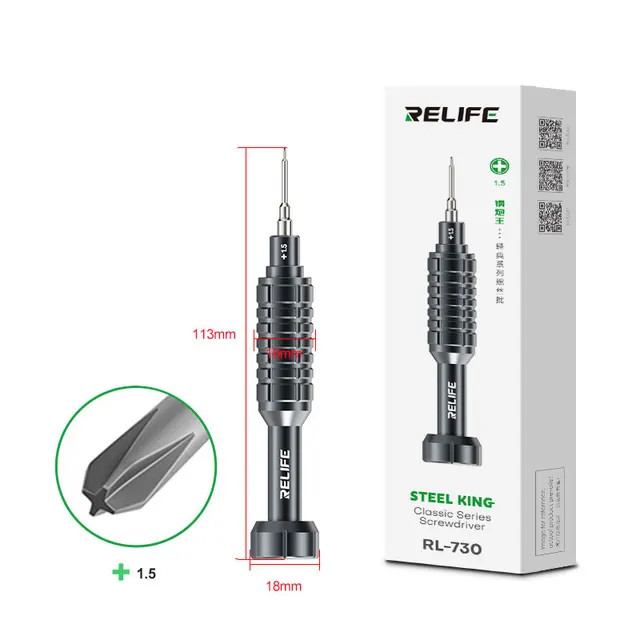 Отвертка Relife RL-730 (тонкий крестик 1,5 мм, магнитная)