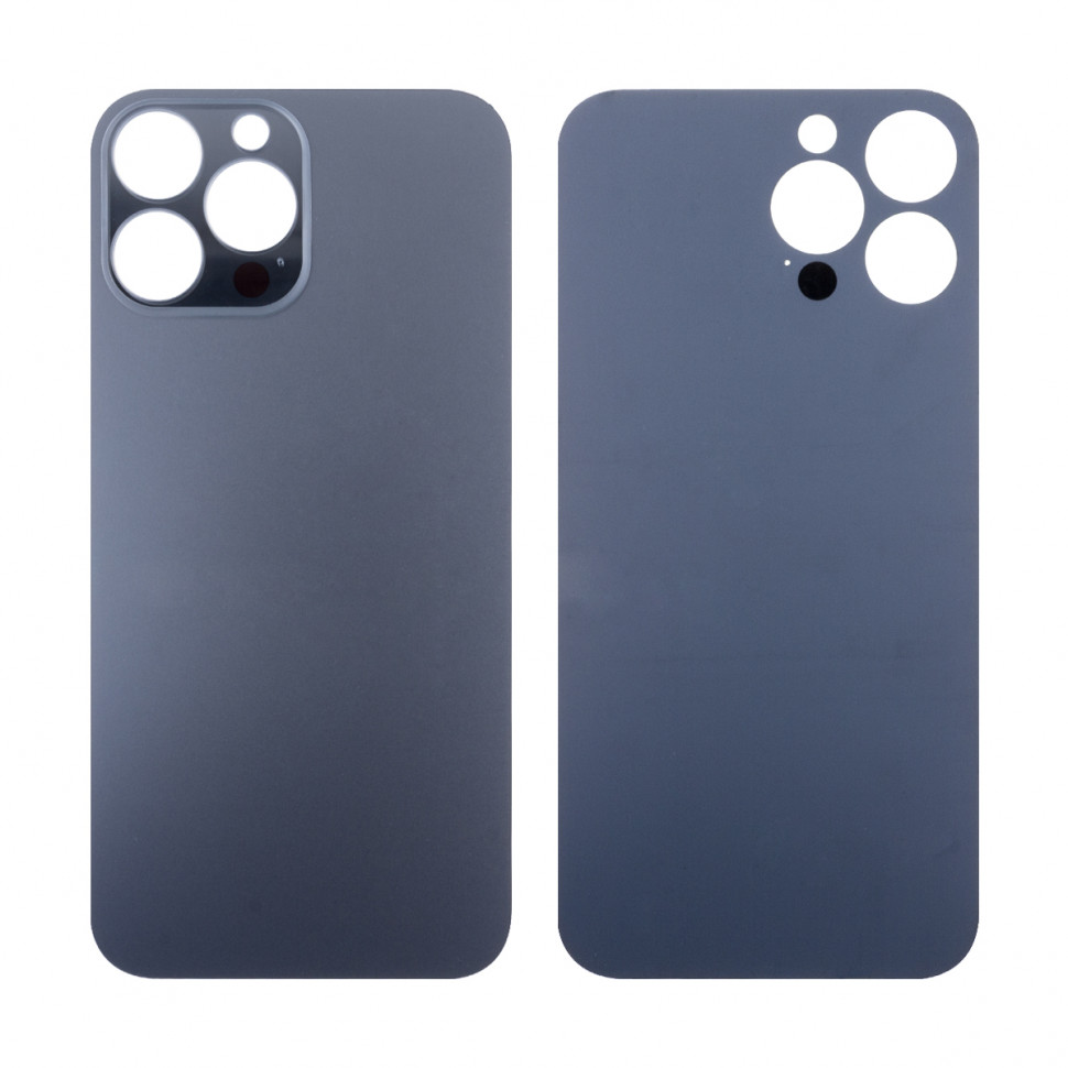 Задняя крышка для iPhone 13 Pro Max Серый (стекло, широкий вырез под камеру, логотип)