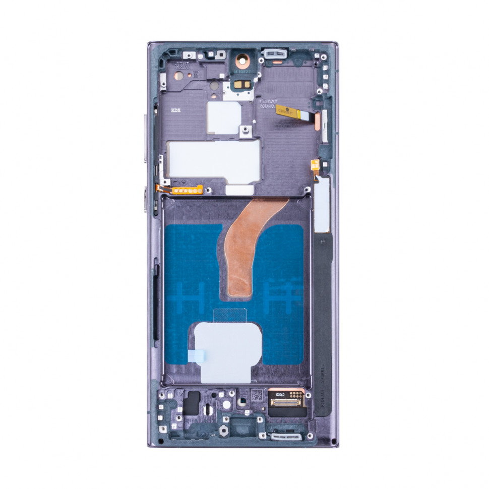 Дисплей с рамкой для Samsung S908B/S9080 (S22 Ultra) Черный OLED