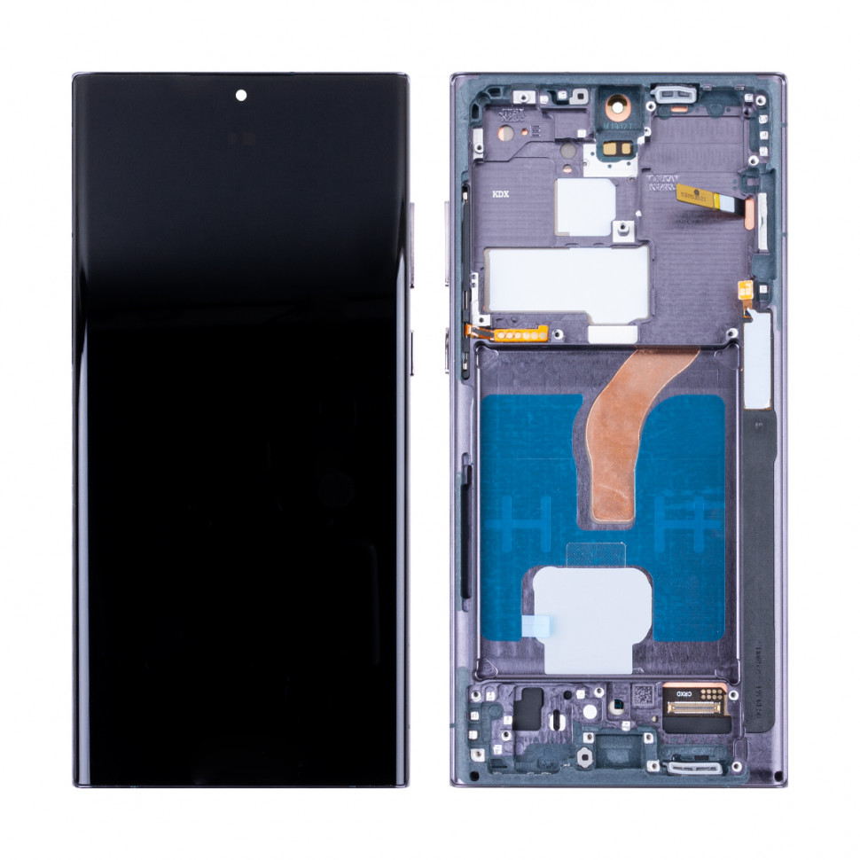 Дисплей с рамкой для Samsung S908B/S9080 (S22 Ultra) Черный OLED