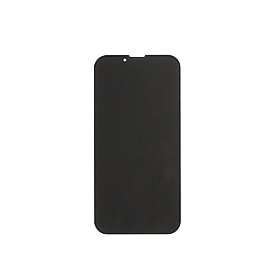 Защитное стекло "Антишпион" для iPhone 13/13 Pro/14/16e/17e Черный (Закалённое, полное покрытие)