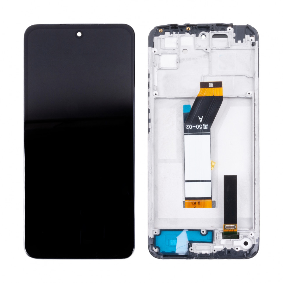 Дисплей с рамкой для Xiaomi Redmi 10 2022 Черный Оригинал