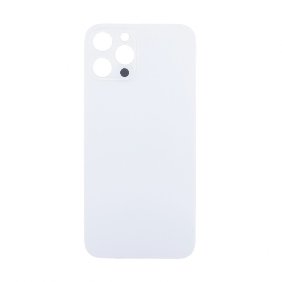 Задняя крышка для iPhone 12 Pro Max Белый (стекло, узкий вырез под камеру, логотип) - Премиум