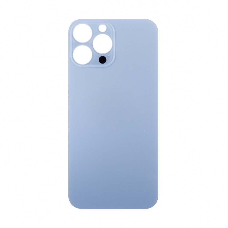 Задняя крышка для iPhone 13 Pro Max Голубой (стекло, широкий вырез под камеру, логотип)