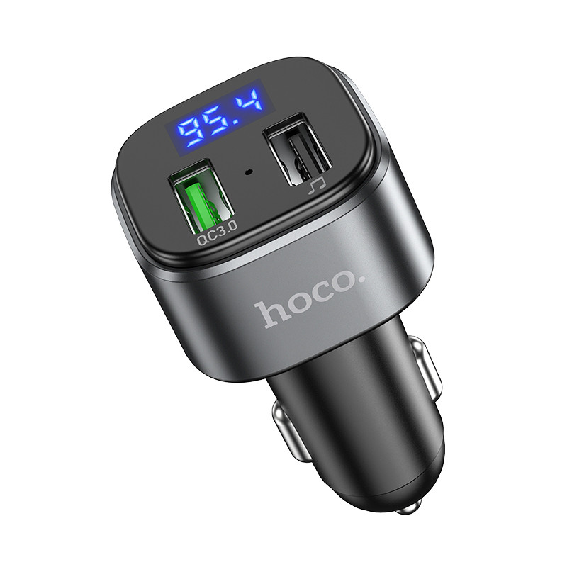 АЗУ USB Hoco E67 (18W, QC3.0, 2USB, FM модулятор, Bluetooth) Черный