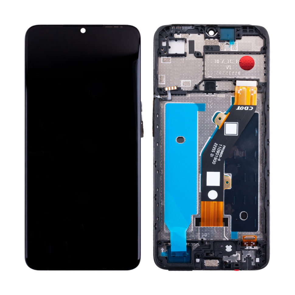 Дисплей с рамкой для Tecno Spark Go 2023 Черный Оригинал