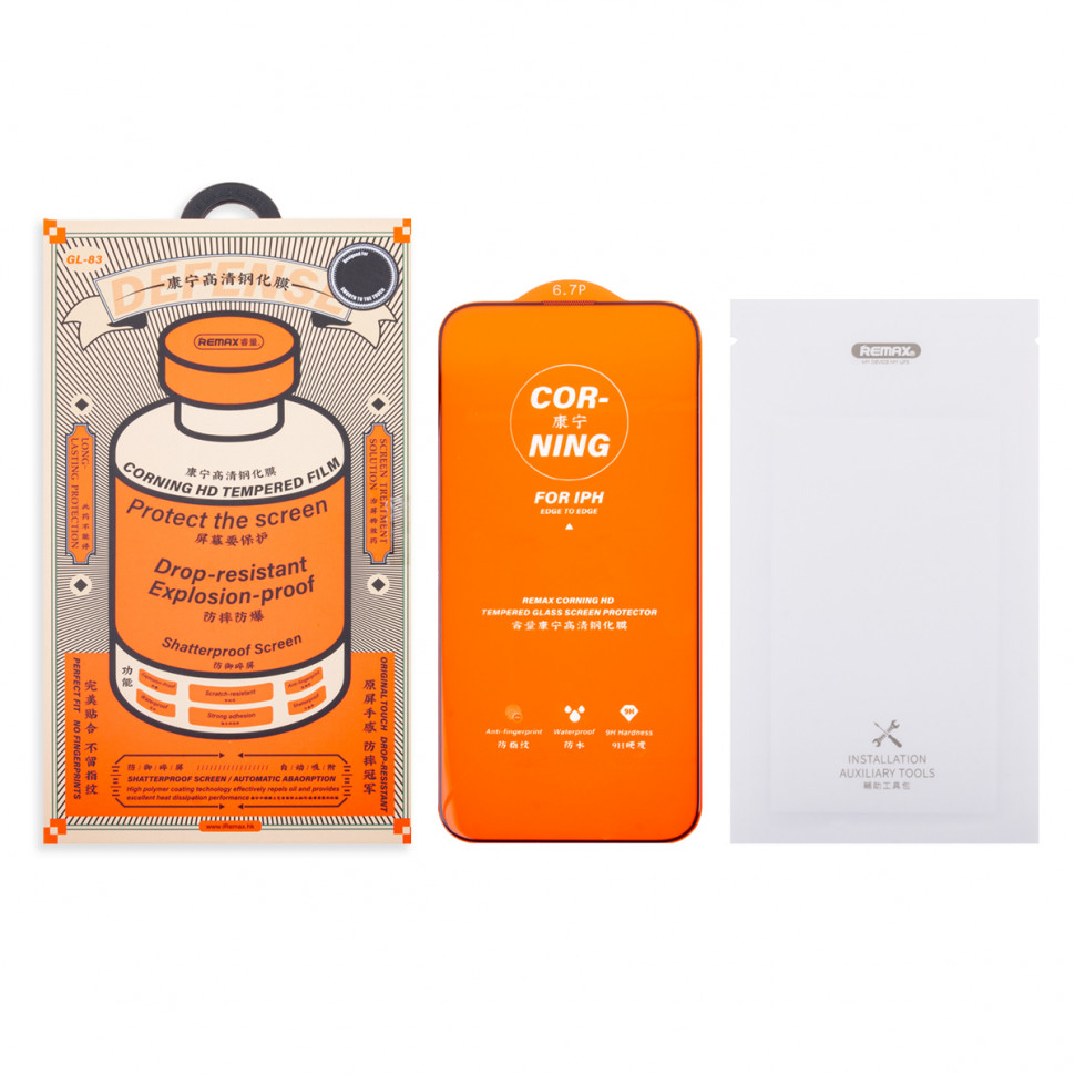 Защитное стекло Remax Medicine Glass GL-83 для iPhone 14 Pro Max (сверхпрочное) Черный