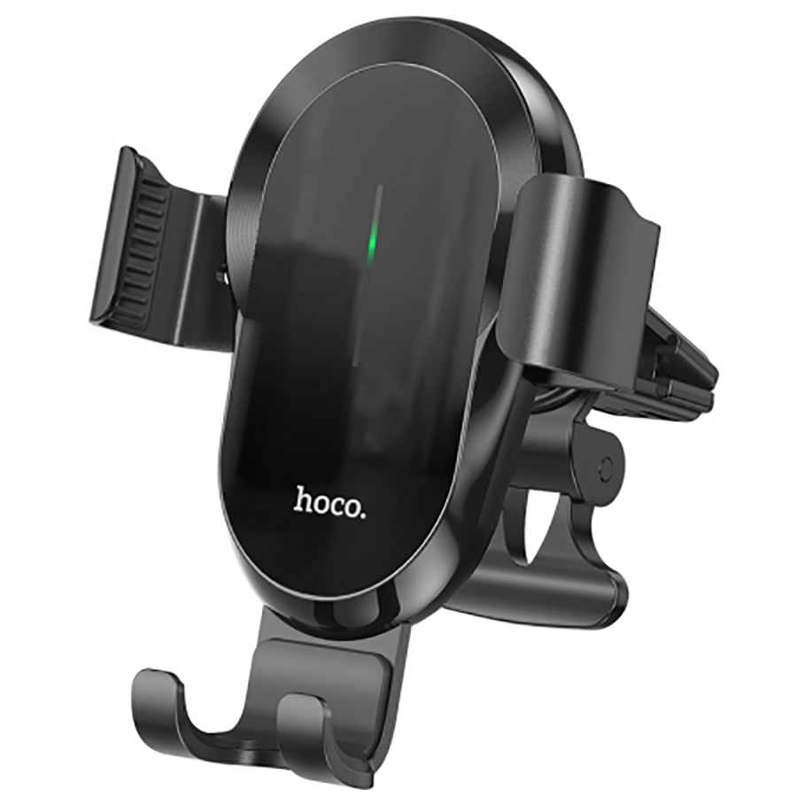 Авто держатель Hoco CA105 (с беспроводной зарядкой 15W, раздвижной, в дефлектор) Черный