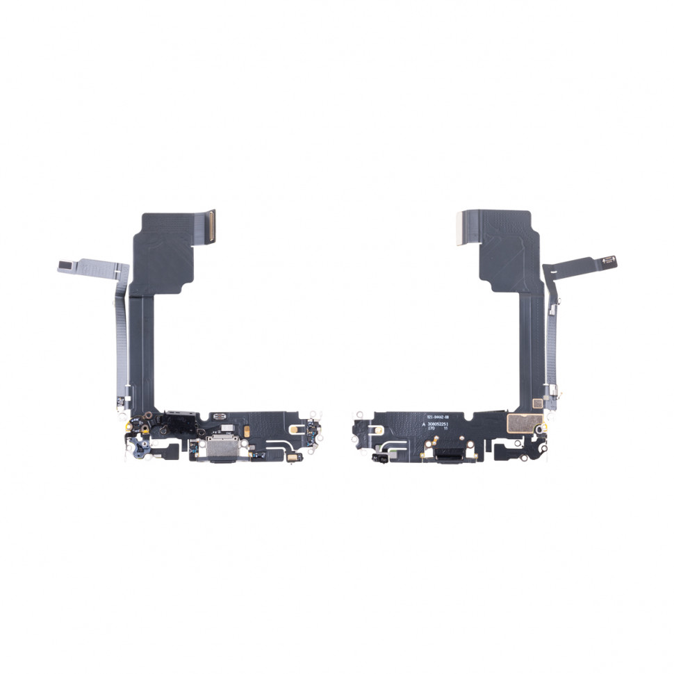 Шлейф для iPhone 15 Pro Max на системный разъем/микрофон Черный - Премиум