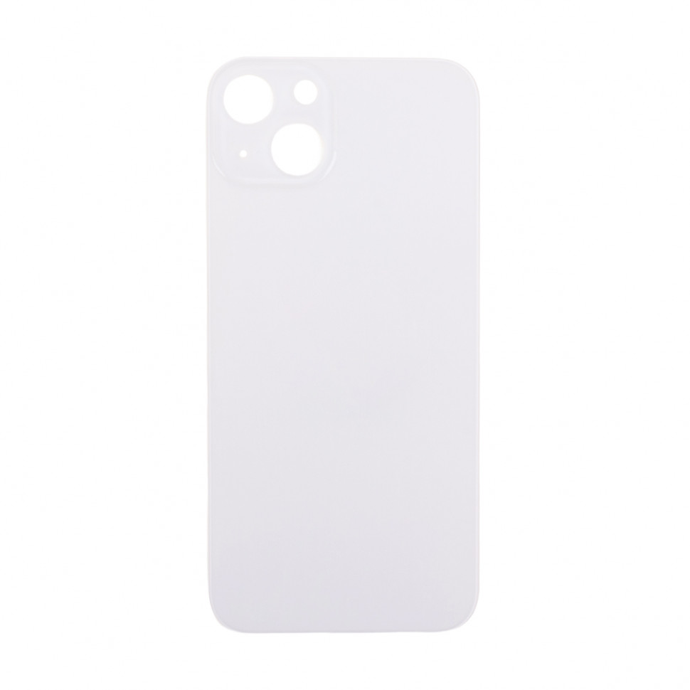 Задняя крышка для iPhone 13 (A2635) Белый (стекло, узкий вырез под камеру, логотип) - Премиум