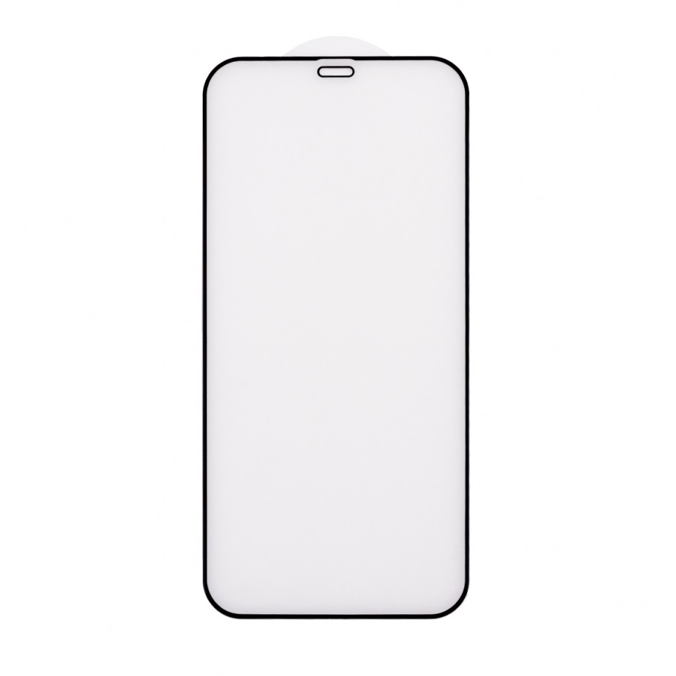 Защитное стекло "Матовое" для iPhone 12/12 Pro Черный (Закалённое, полное покрытие)