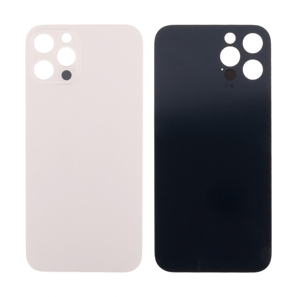 Задняя крышка для iPhone 12 Pro Золото (стекло, узкий вырез под камеру, логотип) - Премиум