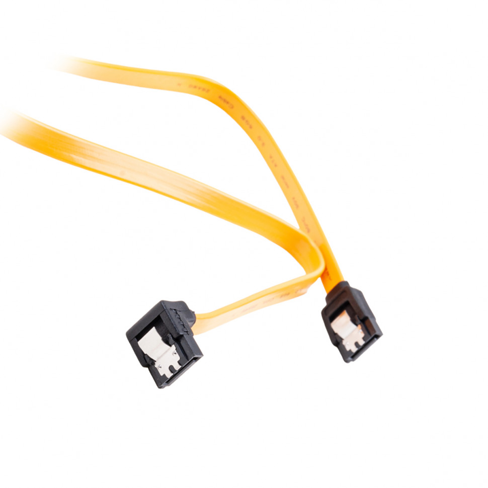Кабель SATA - SATA GoPower (угловой, силикон, 0,5 м) Оранжевый