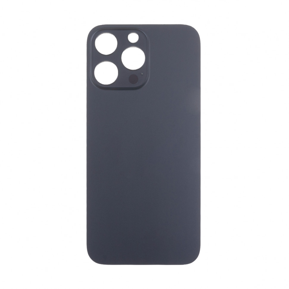 Задняя крышка для iPhone 14 Pro Max (A2895) Черный (стекло, узкий вырез под камеру, логотип) - Премиум