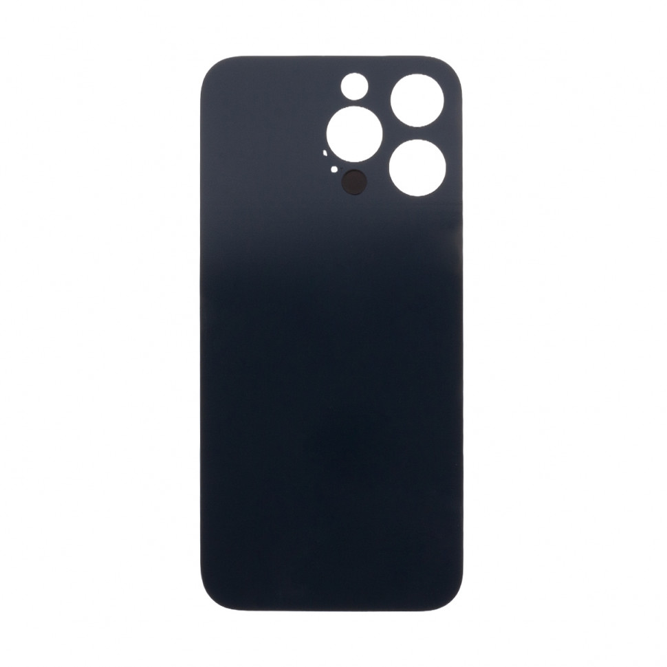 Задняя крышка для iPhone 14 Pro Max (A2895) Черный (стекло, узкий вырез под камеру, логотип) - Премиум