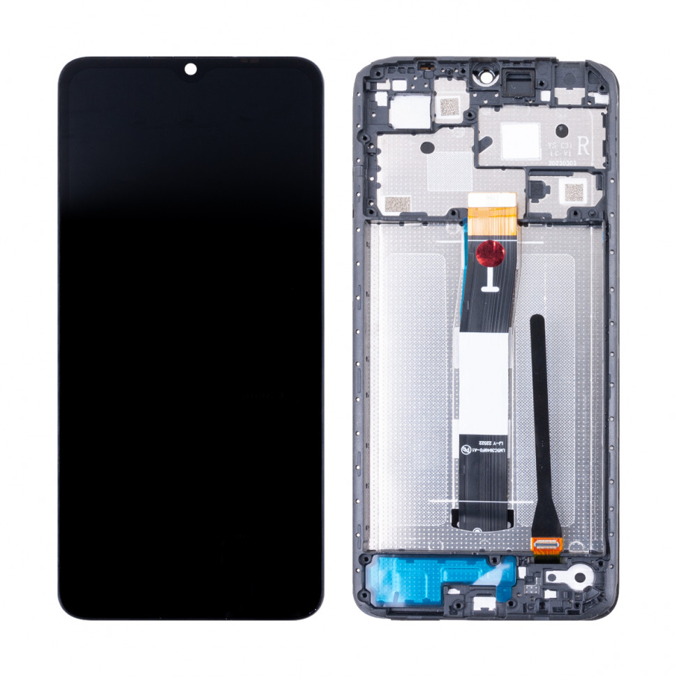 Дисплей с рамкой для Xiaomi Redmi 12C Черный Оригинал
