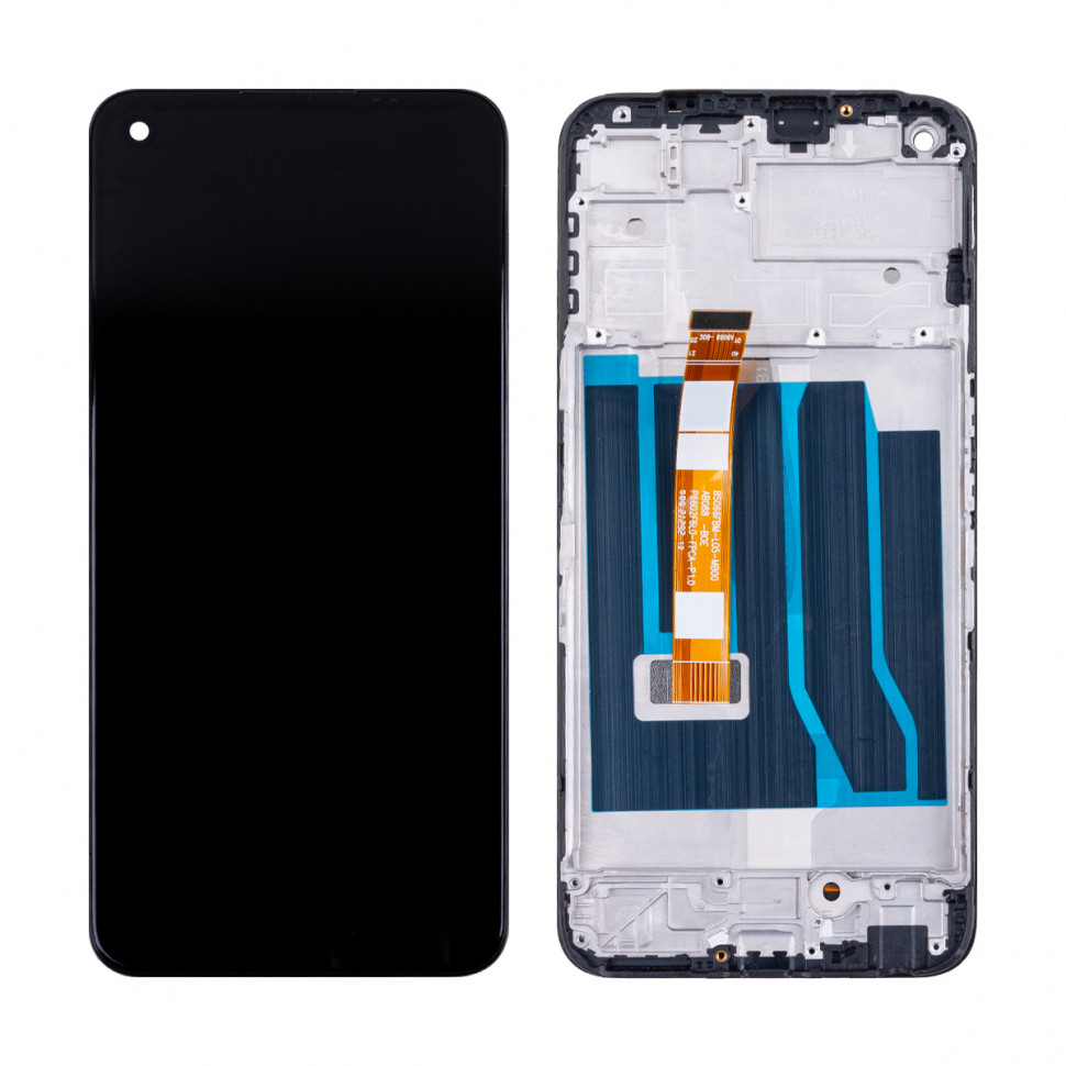Дисплей с рамкой для Realme 8i/Narzo 50 4G Черный Оригинал