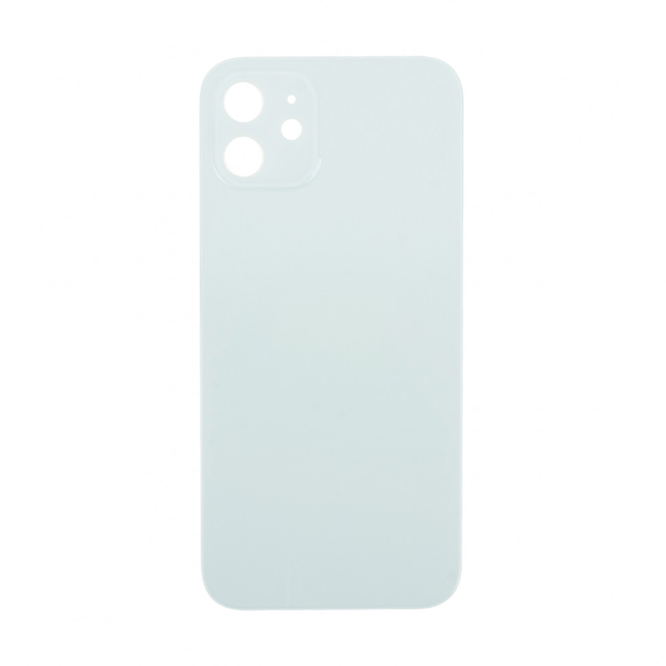 Задняя крышка для iPhone 12 Зеленый (стекло, узкий вырез под камеру, логотип) - Премиум