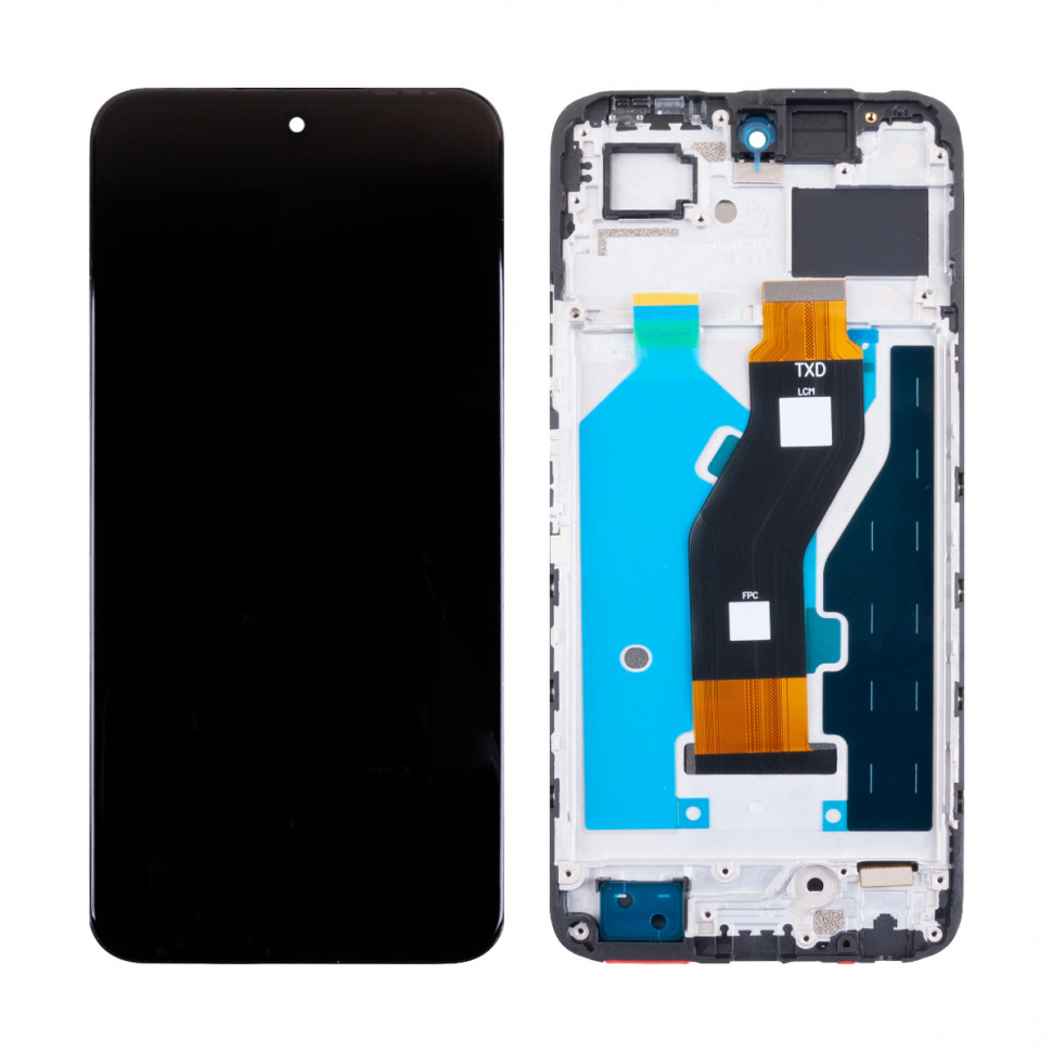 Дисплей с рамкой для Tecno Spark 30 5G Черный Оригинал