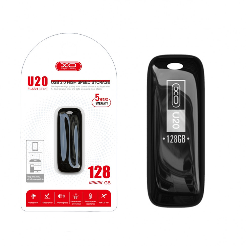 USB-флеш (USB 2.0) 128GB XO U20 Черный