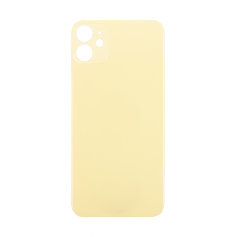 Задняя крышка для iPhone 11 Желтый (стекло, широкий вырез под камеру, логотип) - Премиум