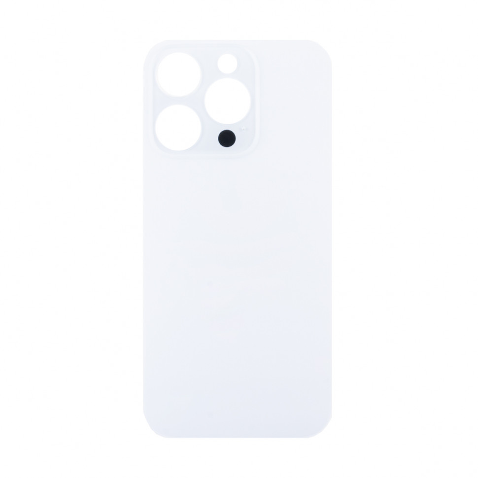 Задняя крышка для iPhone 14 Pro Белый (стекло, широкий вырез под камеру, логотип)