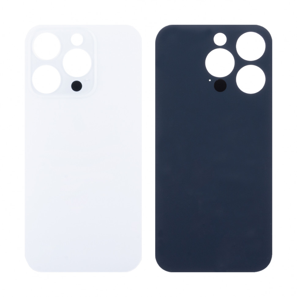 Задняя крышка для iPhone 14 Pro Белый (стекло, широкий вырез под камеру, логотип)