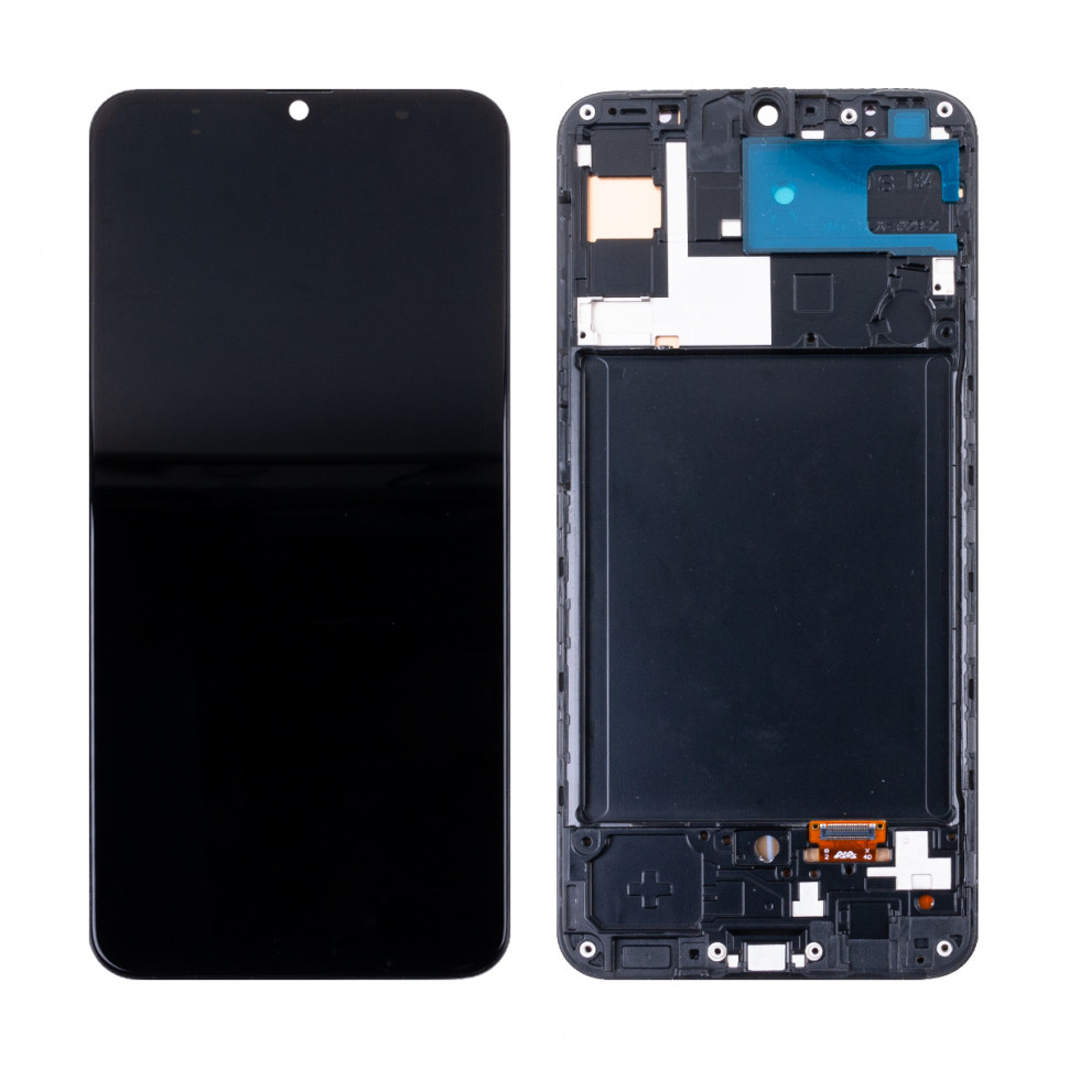 Дисплей с рамкой для Samsung A307F (A30s) Черный OLED