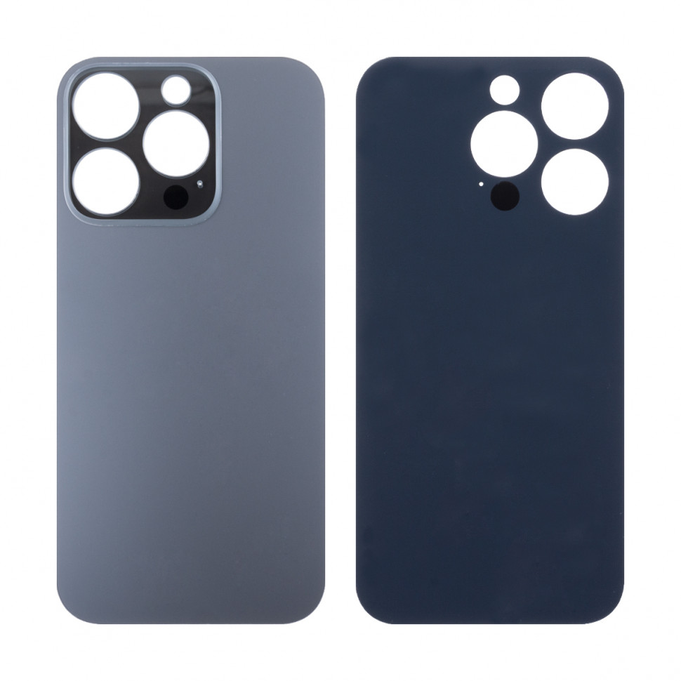 Задняя крышка для iPhone 14 Pro Черный (стекло, широкий вырез под камеру, логотип)