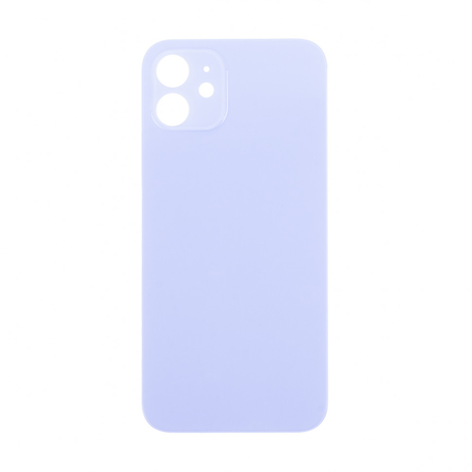 Задняя крышка для iPhone 12 Фиолетовый (стекло, широкий вырез под камеру, логотип) - Премиум