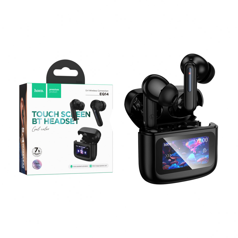 Беспроводные наушники Bluetooth Hoco EQ14 (TWS, вакуумные, с дисплеем) Черный