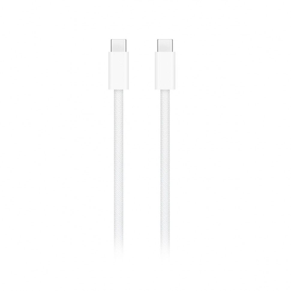 Кабель Type-C - Type-C для iPhone 15 - 17 Pro Max/Air (60W, PD, оплетка нейлон, тех.упак.) Белый