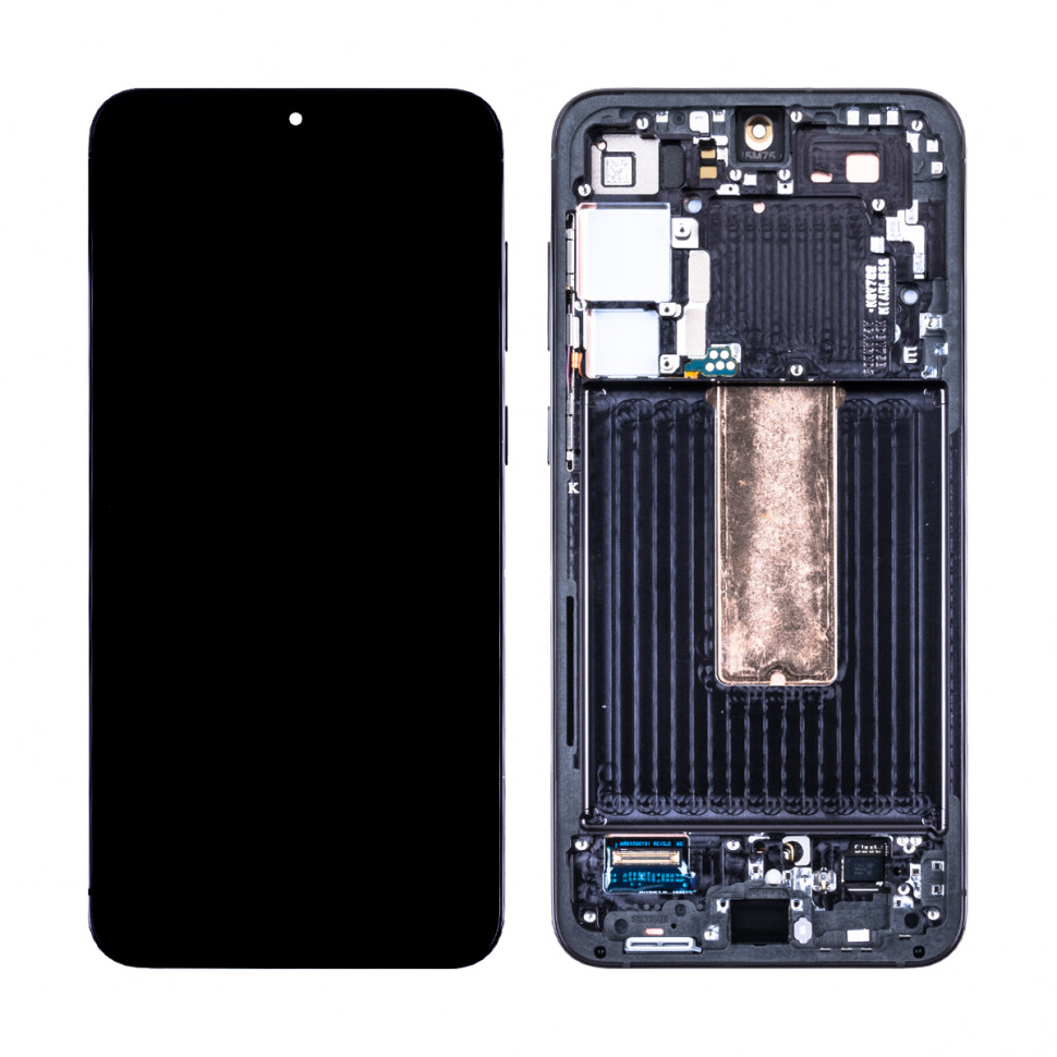 Дисплей с рамкой для Samsung S916B (S23+) Черный Оригинал (SP)