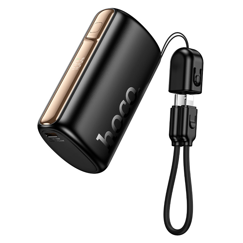 Внешний Аккумулятор Hoco Q50 10000 mAh (20W, PD, Type-C, кабель Type-C-Lightning, дисплей) Черный