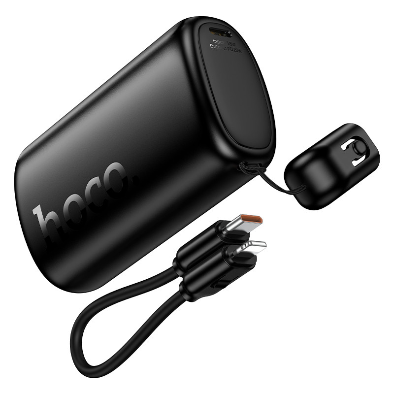 Внешний Аккумулятор Hoco Q50 10000 mAh (20W, PD, Type-C, кабель Type-C-Lightning, дисплей) Черный